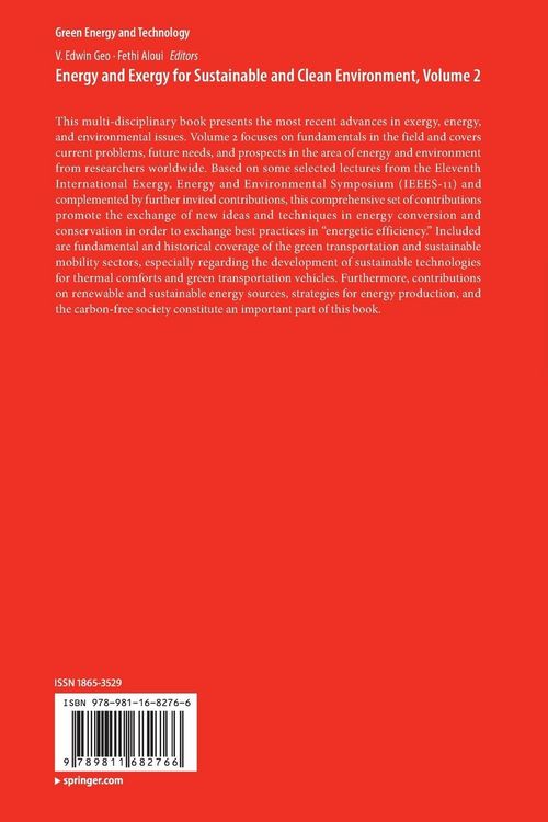 Produktbild: Energy and Exergy for Sustainable and Clean Environment, Volume 2