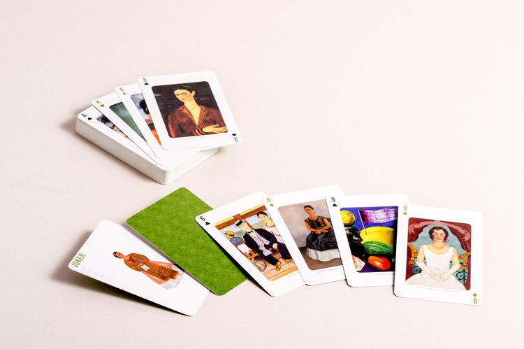 Produktbild: Kartenspiel Kahlo. 54 Spielkarten mit 53 Kahlo-Motiven