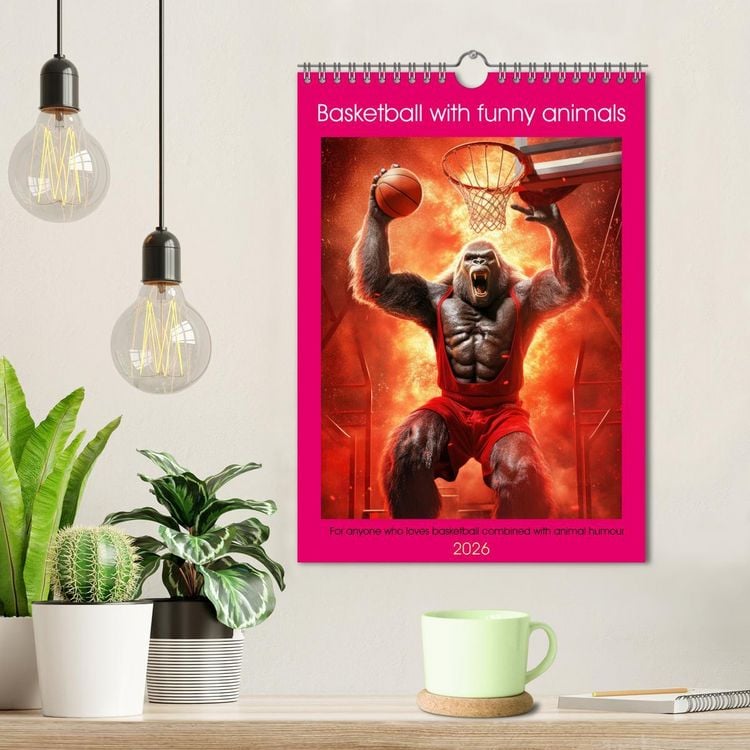 Produktbild: Basketball with funny animals (Wall Calendar 2026 DIN A4 portrait), CALVENDO 12 Month Wall Calendar