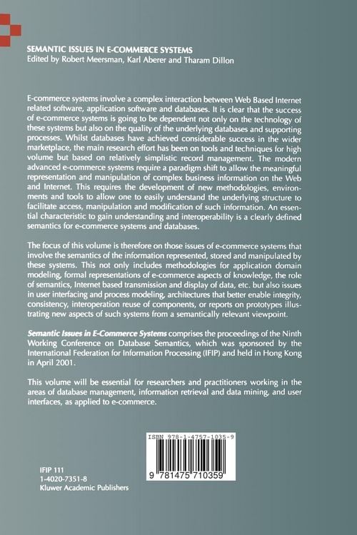 Produktbild: Semantic Issues in E-Commerce Systems