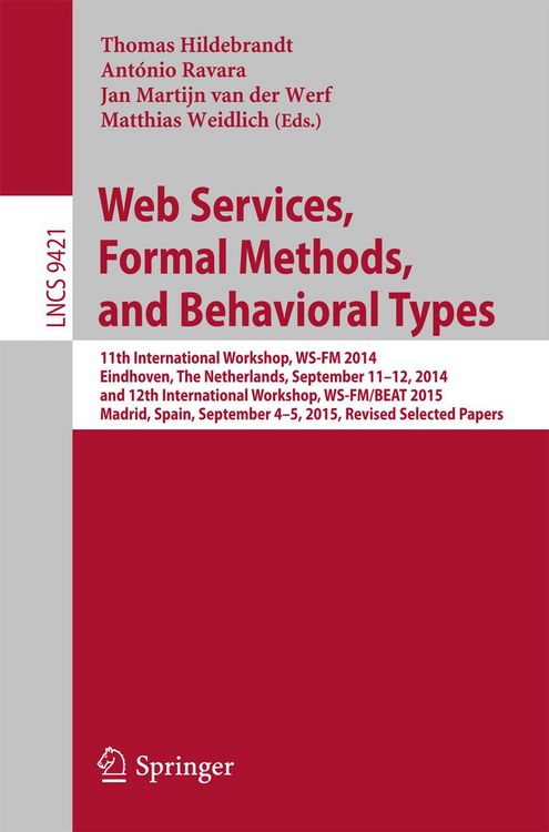 Produktbild: Web Services, Formal Methods, and Behavioral Types