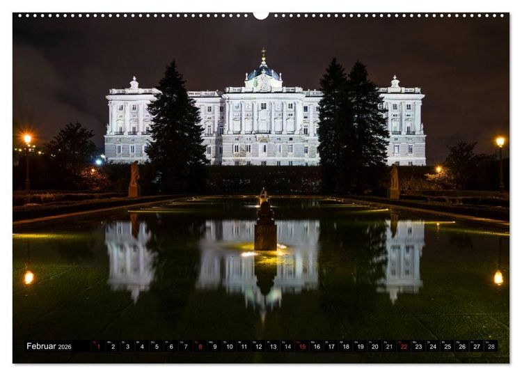 Produktbild: Madrid bei Nacht (hochwertiger Premium Wandkalender 2026 DIN A2 quer), Kunstdruck in Hochglanz