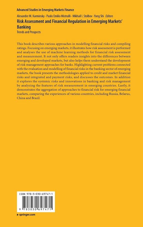 Produktbild: Risk Assessment and Financial Regulation in Emerging Markets' Banking