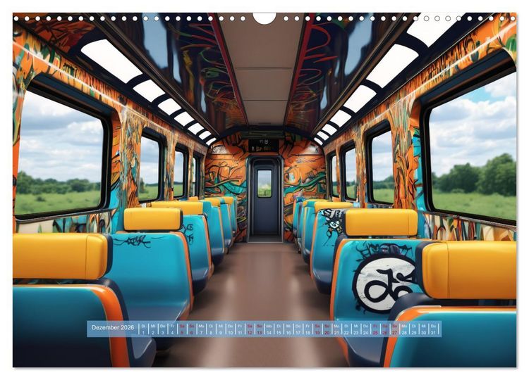 Produktbild: Graffiti Train (Wandkalender 2026 DIN A3 quer), CALVENDO Monatskalender