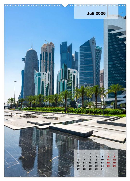 Produktbild: Doha Leuchtende Hauptstadt von Katar (hochwertiger Premium Wandkalender 2026 DIN A2 hoch), Kunstdruck in Hochglanz