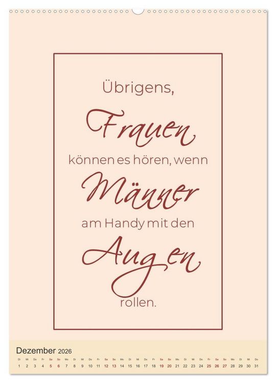 Produktbild: Was Mann &uuml;ber Frau wissen sollte und umgekehrt ... (hochwertiger Premium Wandkalender 2026 DIN A2 hoch), Kunstdruck in Hochglanz