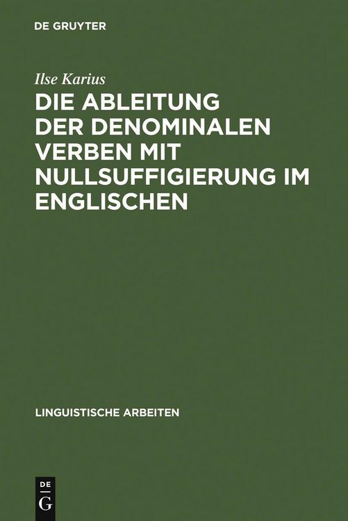 Produktbild: Die Ableitung der denominalen Verben mit Nullsuffigierung im Englischen