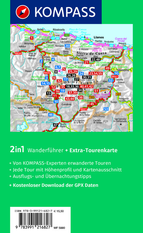 Produktbild: KOMPASS Wanderf&uuml;hrer Picos de Europa, 55 Touren mit Extra-Tourenkarte