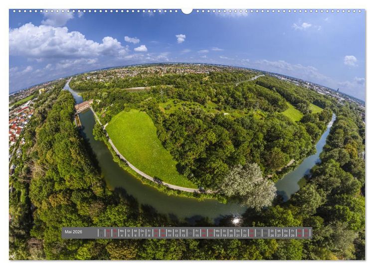 Produktbild: Meine Heimat von oben - Luftbilder von Augsburg (hochwertiger Premium Wandkalender 2026 DIN A2 quer), Kunstdruck in Hochglanz