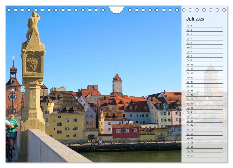 Produktbild: REGENSBURG - Impressionen (Wandkalender 2026 DIN A4 quer), CALVENDO Monatskalender