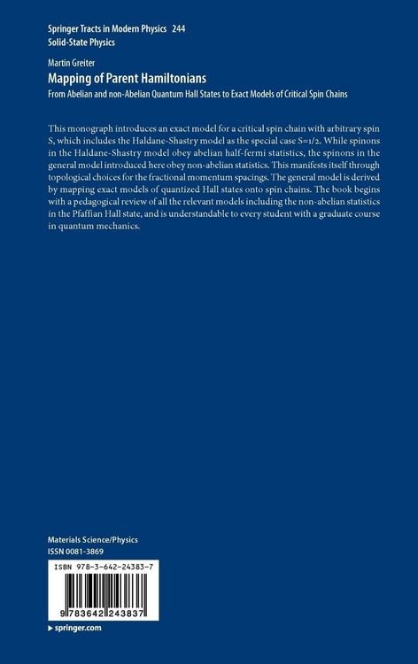 Produktbild: Mapping of Parent Hamiltonians