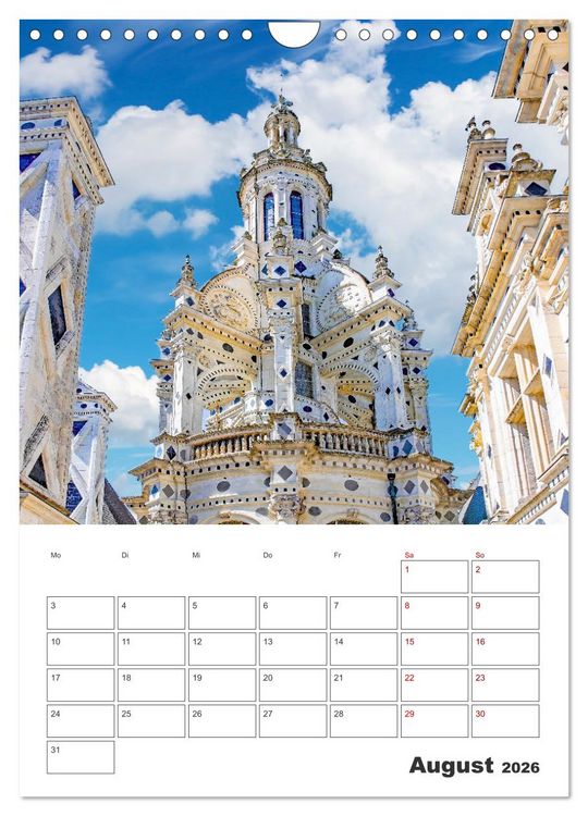 Produktbild: Schl&ouml;sser der Loire - Reiseplaner (Wandkalender 2026 DIN A4 hoch), CALVENDO Monatskalender