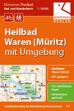 Produktbild: Klemmer Pocket Rad- und Wanderkarte Heilbad Waren (M&uuml;ritz) mit Umgebung