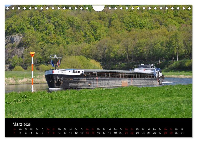 Produktbild: Schiffe auf der Oberweser (Wandkalender 2026 DIN A4 quer), CALVENDO Monatskalender