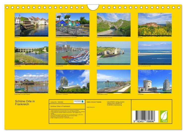 Produktbild: Sch&ouml;ne Orte in Frankreich (Wandkalender 2026 DIN A4 quer), CALVENDO Monatskalender