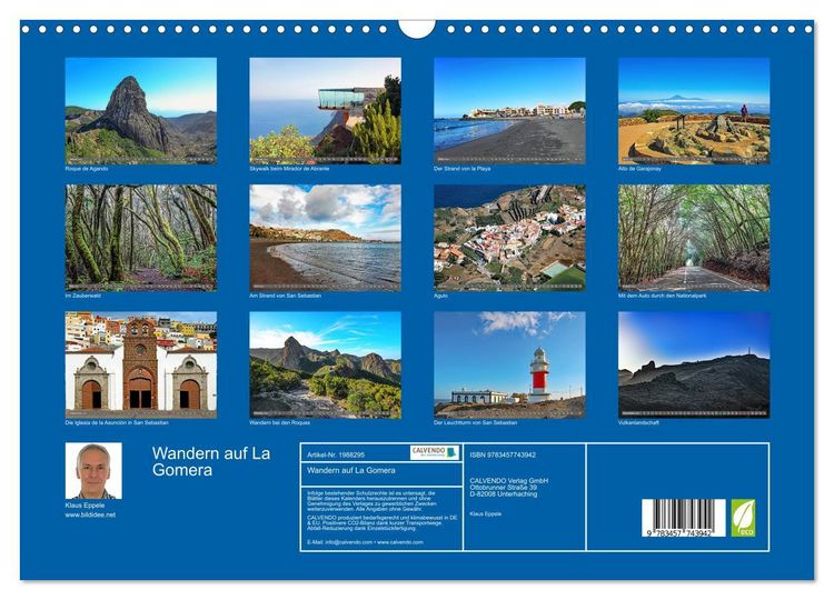 Produktbild: Wandern auf La Gomera (Wandkalender 2026 DIN A3 quer), CALVENDO Monatskalender
