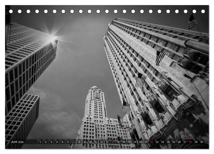Produktbild: CHICAGO Monochrom (Tischkalender 2026 DIN A5 quer), CALVENDO Monatskalender