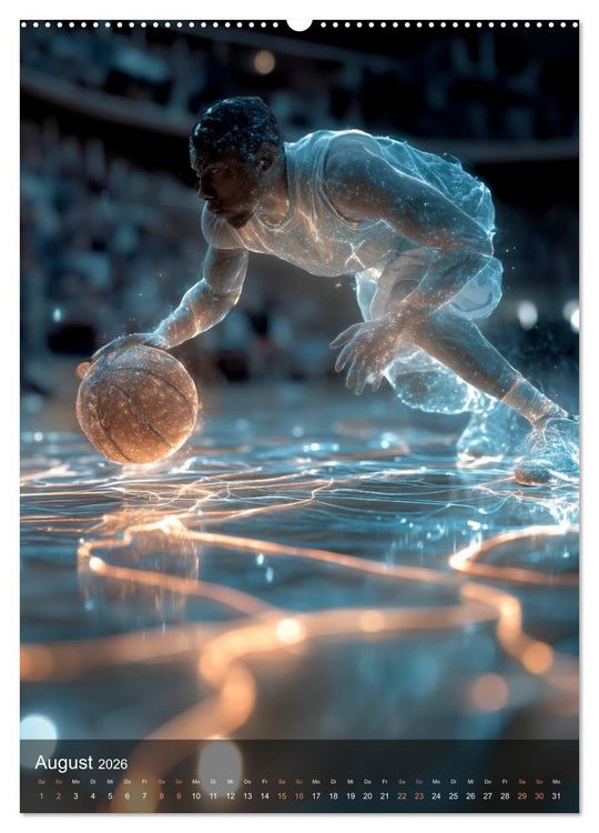 Produktbild: Basketball - Die visuelle Kraft des Sports (hochwertiger Premium Wandkalender 2026 DIN A2 hoch), Kunstdruck in Hochglanz