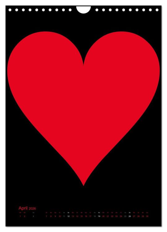 Produktbild: Foto- und Bastelkalender &bdquo;LIEBE&ldquo; in der Farbe Schwarz (Wandkalender 2026 DIN A4 hoch), CALVENDO Monatskalender