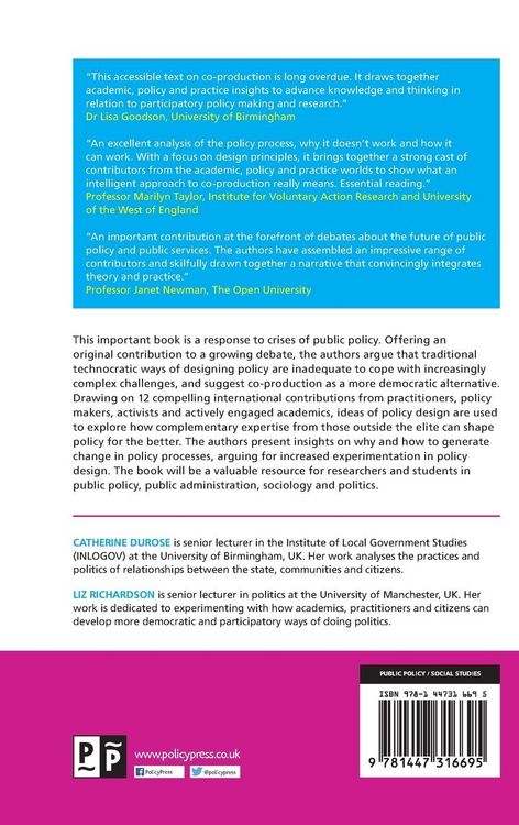 Produktbild: Designing public policy for co-production