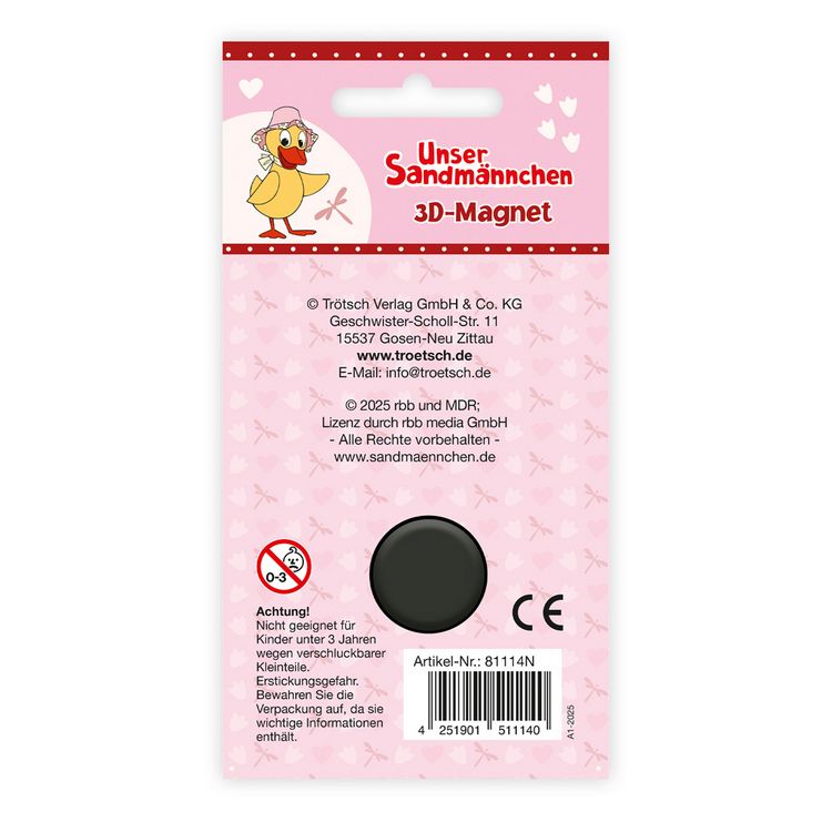 Produktbild: TR&Ouml;TSCH - Unser Sandm&auml;nnchen 3D-Magnet Schnatterinchen Magnet
