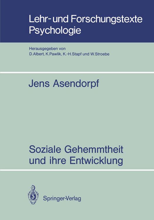 Produktbild: Soziale Gehemmtheit und ihre Entwicklung