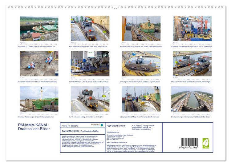 Produktbild: PANAMA-KANAL: Drahtseilakt-Bilder (Wandkalender 2026 DIN A2 quer), CALVENDO Monatskalender
