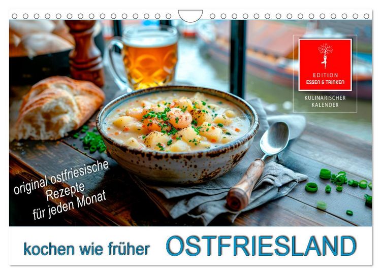 Produktbild: Ostfriesland kochen wie fr&uuml;her (Wandkalender 2026 DIN A4 quer), CALVENDO Monatskalender
