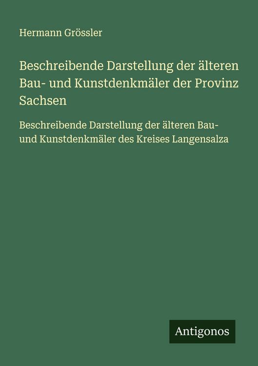 Produktbild: Beschreibende Darstellung der &auml;lteren Bau- und Kunstdenkm&auml;ler der Provinz Sachsen