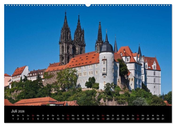 Produktbild: S&auml;chsische Burgen und Schl&ouml;sser (hochwertiger Premium Wandkalender 2026 DIN A2 quer), Kunstdruck in Hochglanz