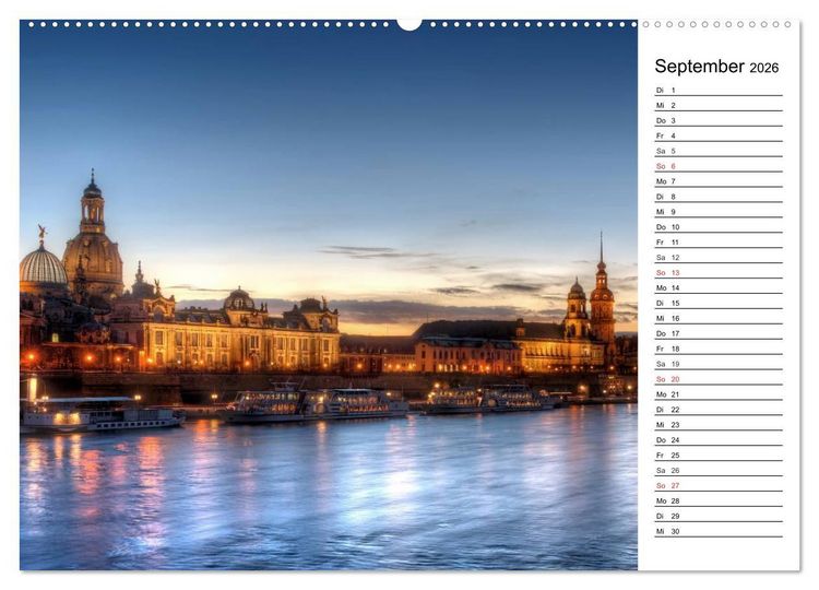 Produktbild: Barockstadt Dresden (Wandkalender 2026 DIN A2 quer), CALVENDO Monatskalender