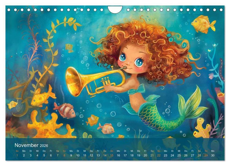 Produktbild: Kleine Meerjungfrauen (Wandkalender 2026 DIN A4 quer), CALVENDO Monatskalender