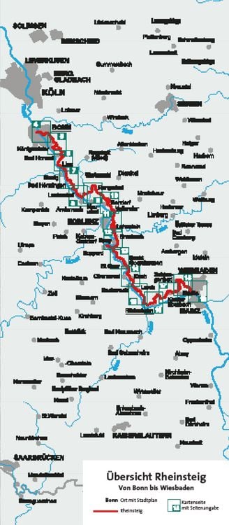 Produktbild: KOMPASS Wander-Tourenkarte Rheinsteig 1:50.000