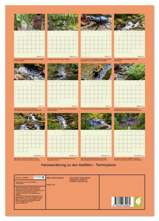 Produktbild: Harzwanderung zu den Ilsef&auml;llen - Terminplaner (Wandkalender 2026 DIN A3 hoch), CALVENDO Monatskalender