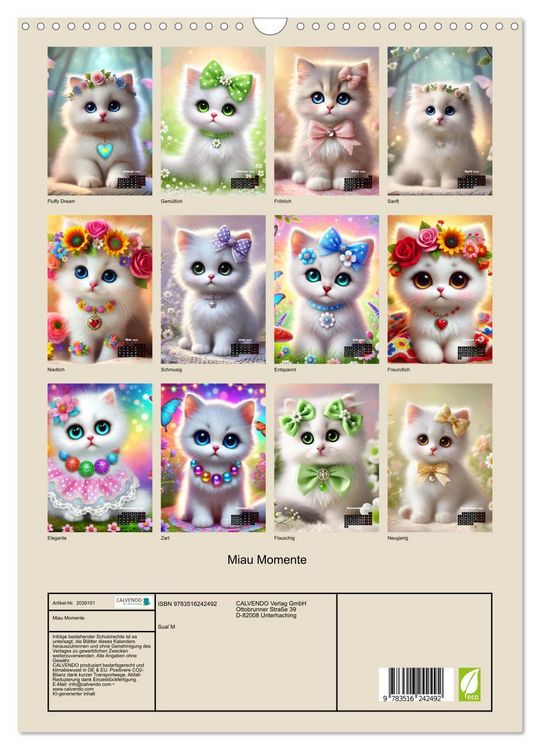 Produktbild: Miau Momente (Wandkalender 2026 DIN A3 hoch), CALVENDO Monatskalender