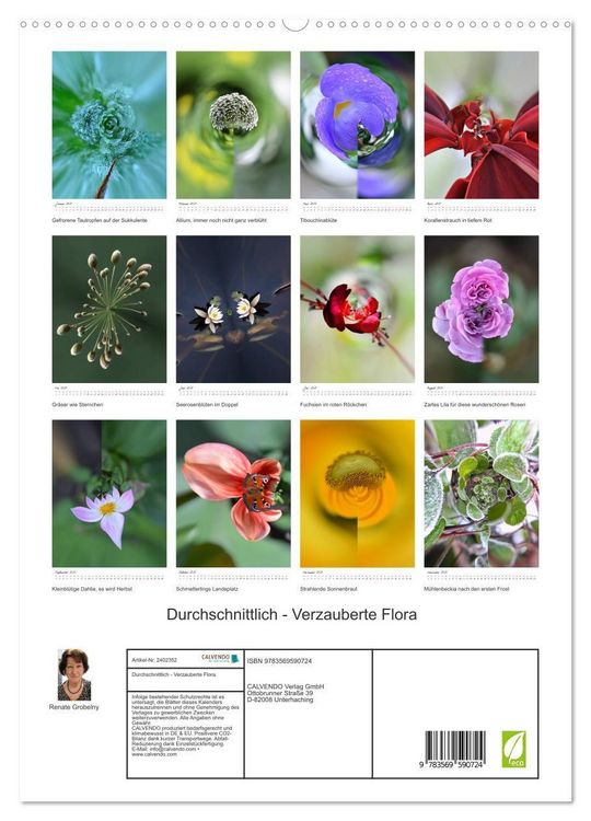 Produktbild: Durchschnittlich - Verzauberte Flora (hochwertiger Premium Wandkalender 2027 DIN A2 hoch), Kunstdruck in Hochglanz
