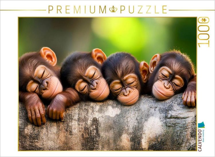 Produktbild: CALVENDO Puzzle Affen | 1000 Teile Lege-Gr&ouml;&szlig;e 64x48cm Foto-Puzzle f&uuml;r gl&uuml;ckliche Stunden