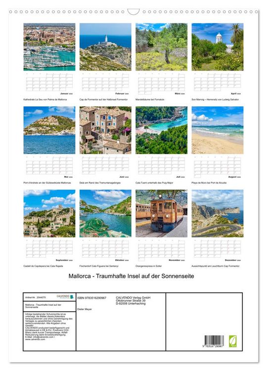 Produktbild: Mallorca - Traumhafte Insel auf der Sonnenseite (Wandkalender 2026 DIN A2 hoch), CALVENDO Monatskalender