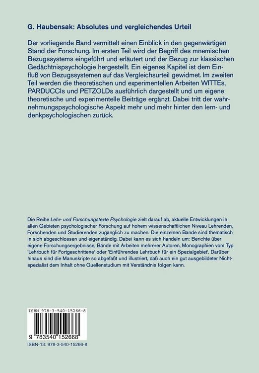 Produktbild: Absolutes und vergleichendes Urteil