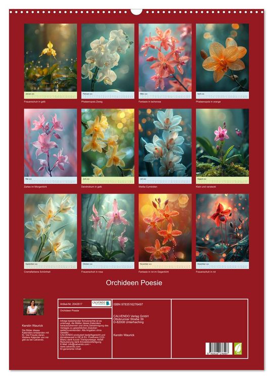 Produktbild: Orchideen Poesie (Wandkalender 2026 DIN A2 hoch), CALVENDO Monatskalender