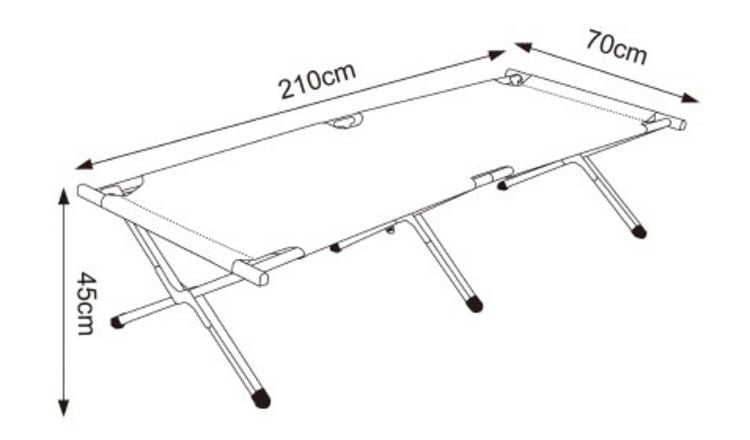 Produktbild: Alu Campingbett Feldbett 210cm Tosali L