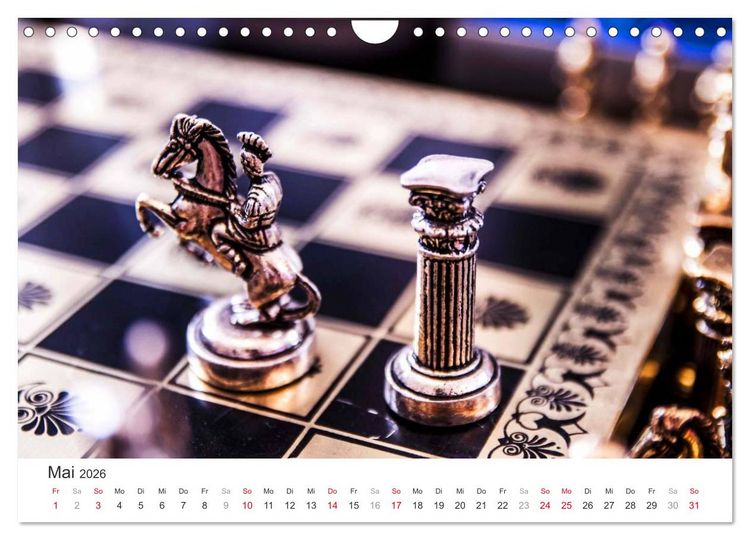 Produktbild: Schach 2026. Impressionen von Figuren und Spielen (Wandkalender 2026 DIN A4 quer), CALVENDO Monatskalender