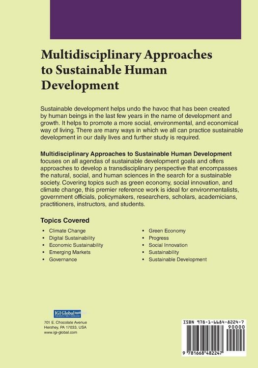 Produktbild: Multidisciplinary Approaches to Sustainable Human Development