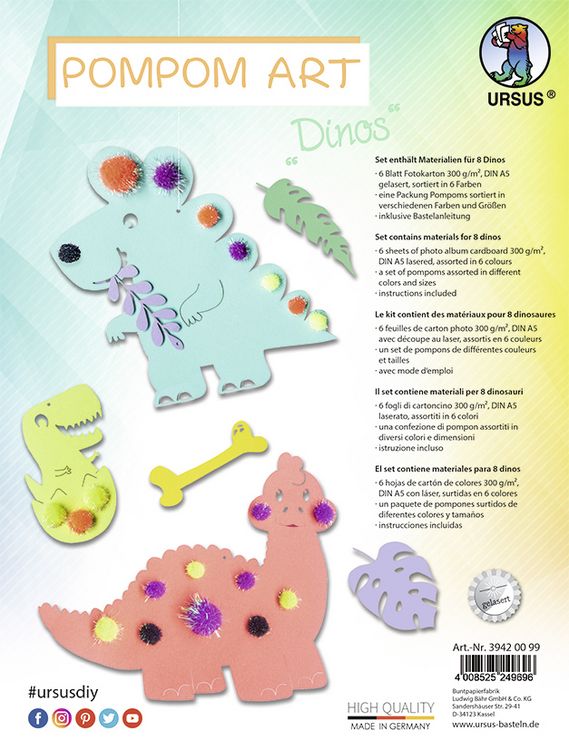 Produktbild: Pompon Art "Dinos"