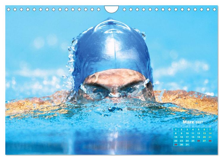 Produktbild: Schwimmen: Sport auf blauen Bahnen (Wandkalender 2027 DIN A4 quer), CALVENDO Monatskalender