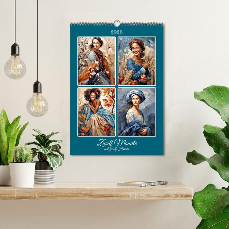 Produktbild: Zw&ouml;lf Monate mit zw&ouml;lf Frauen (Wandkalender 2026 DIN A3 hoch), CALVENDO Monatskalender