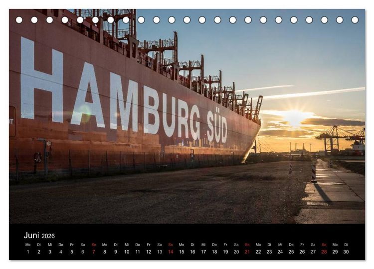Produktbild: Der Hafen Hamburg bei Tag und Nacht (Tischkalender 2026 DIN A5 quer), CALVENDO Monatskalender