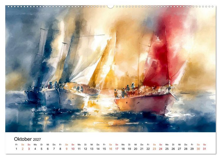 Produktbild: Segeln - Wind Eleganz (hochwertiger Premium Wandkalender 2027 DIN A2 quer), Kunstdruck in Hochglanz