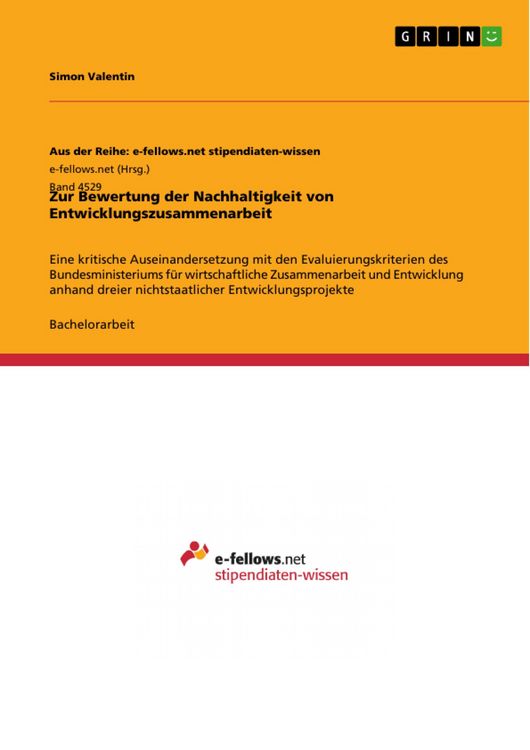 Produktbild: Zur Bewertung der Nachhaltigkeit von Entwicklungszusammenarbeit