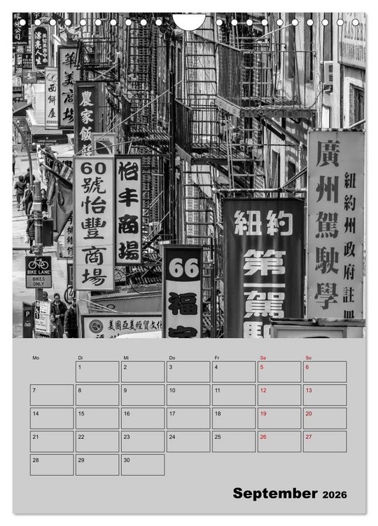 Produktbild: NEW YORK CITY Monochrome Stadtansichten (Wandkalender 2026 DIN A4 hoch), CALVENDO Monatskalender